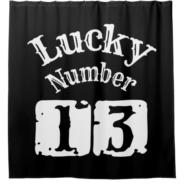 13 - Glückszahl 13 Glück Duschvorhang (Vorderseite)