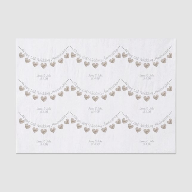 13. Hochzeitstag, Hochzeitstag Seidenpapier (Vorderseite)