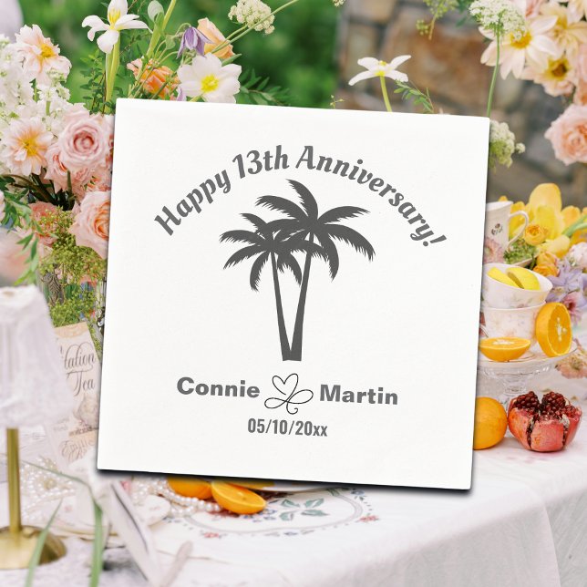 13. Hochzeitstag Palmwedel Serviette (Von Creator hochgeladen)