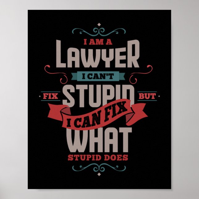 13.Ich bin Anwalt, ich kann nicht stupid repariere Poster (Vorne)
