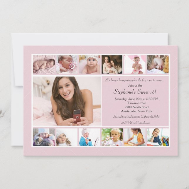 13 Invitation Collage de photos (Devant)