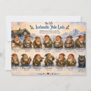 13 Isländische Jul-Lads Weihnachten in Island Dankeskarte