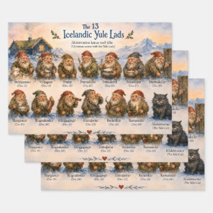 13 Isländische Jul-Lads Weihnachten in Island Geschenkpapier Set