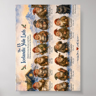 13 Isländische Jul-Lads Weihnachten in Island Poster