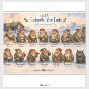 13 Isländische Weihnachtsmänner Weihnachten in Isl Aufkleber