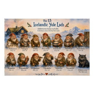 13 Isländische Weihnachtsmänner Weihnachten in Isl Poster