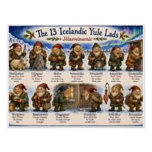 13 Isländische Weihnachtsmänner Weihnachten reykja Poster