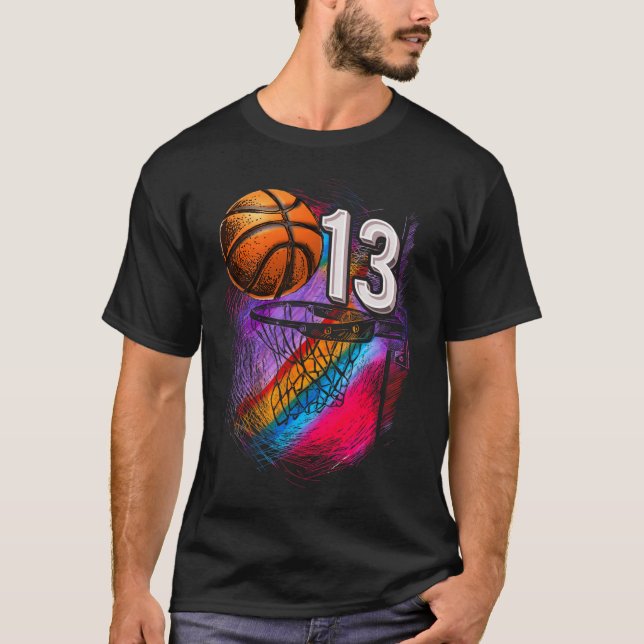 13 Jahre alt 13. Geburtstag Basketball Offizieller T-Shirt (Vorderseite)