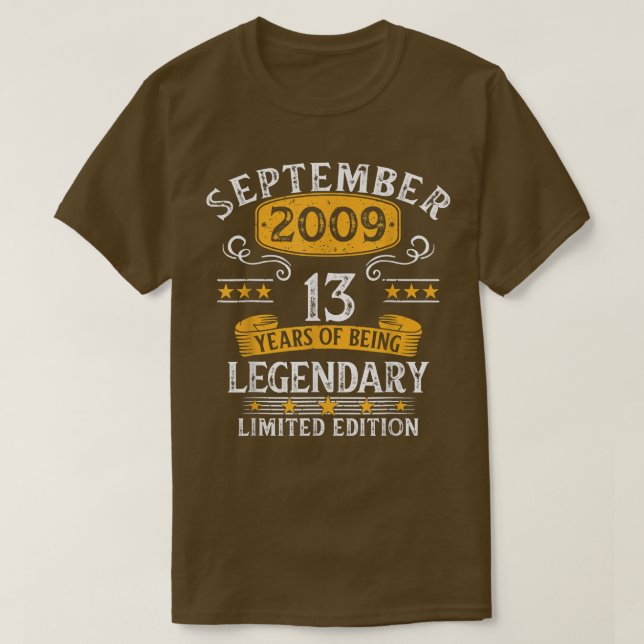13 Jahre alte Legende Seit September 2009 13. Gebu T-Shirt (Design vorne)
