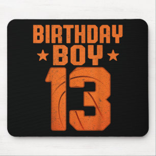 13 Jahre alter Basketball Spieler 13. Geburtstagsk Mousepad