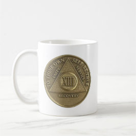 13 Jahre nüchterne Medallion Coin Happy Jubiläum Kaffeetasse