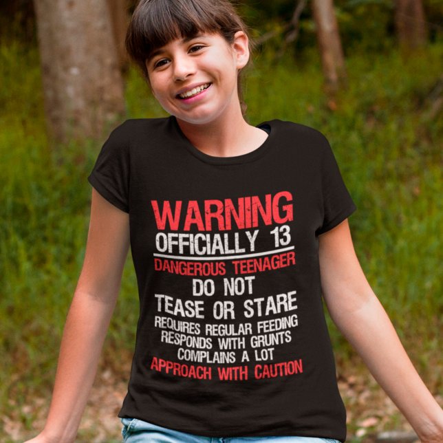 13 Jahre Warnung vor gefährlichem Teenager 13. Geb T-Shirt (Von Creator hochgeladen)