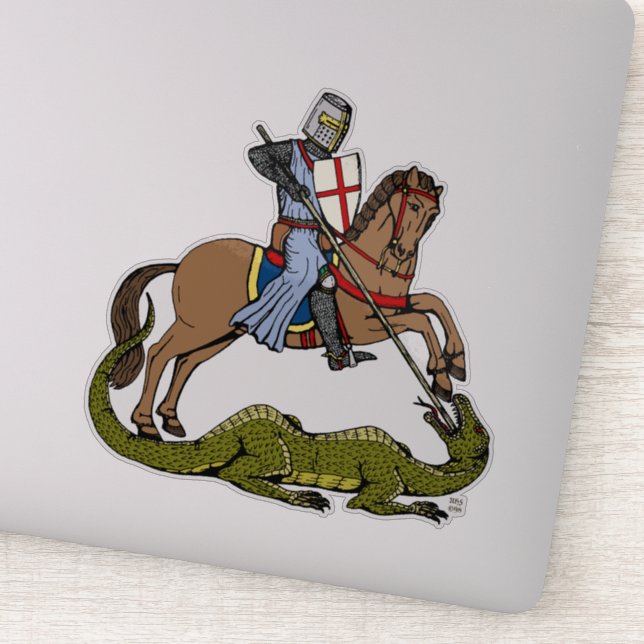 13. Jahrhundert Saint George und der Drache Aufkleber (Detail)