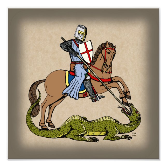 13. Jahrhundert Saint George und der Drache Fotodruck (Vorne)