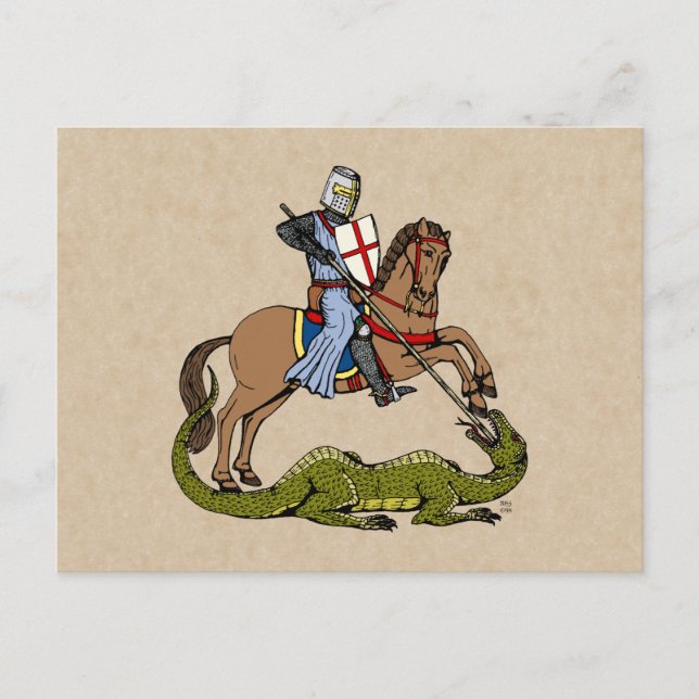 13. Jahrhundert Saint George und der Drache Postkarte (Vorderseite)