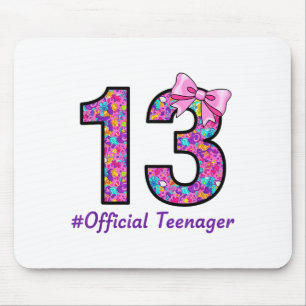 13-jähriger Coquette-Bogen Offizieller Teenager 13 Mousepad
