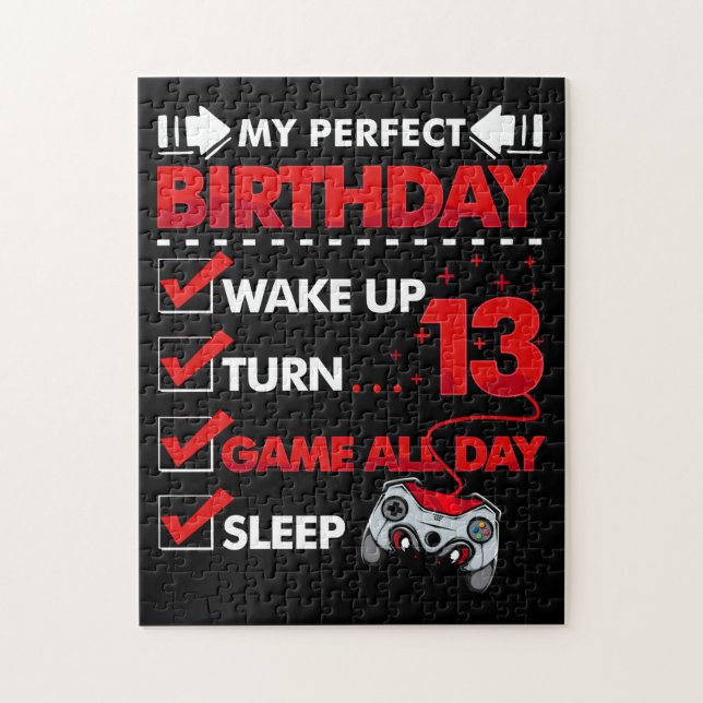 13-jähriger Gamer Boy 13. Perfect Birthday Gaming (Vertikal)