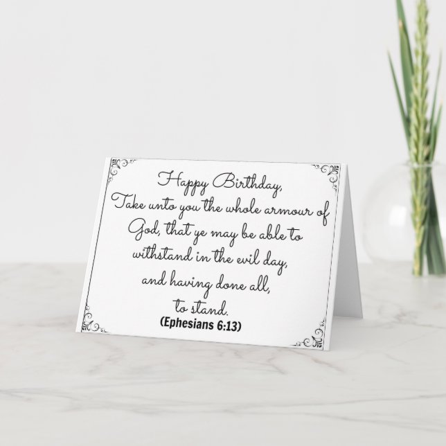 13 juin carte d'anniversaire de bible avec le vers (Devant)