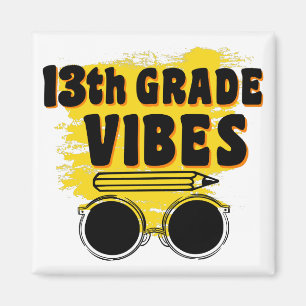 13. Klasse Vibes-Shirt Zurück zur Schule Erster Ta Magnet