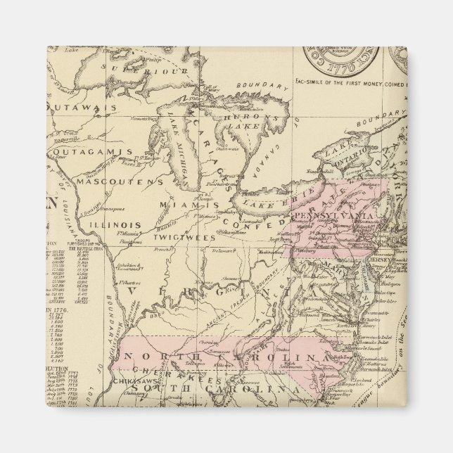 13 Kolonien 1776 Magnet (Vorne)