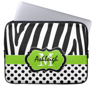 13" Limoner schwarzer Zebra Stripes Laptopschutzhülle