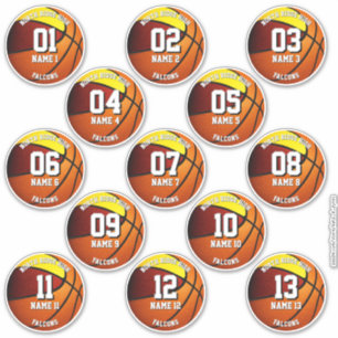 13 Marion Gold Mannschaft Farben Basketball Aufkleber