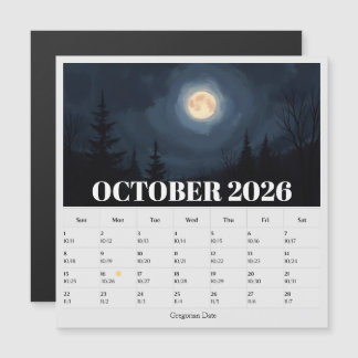 13-Monats-Mondphasen-Tierkreis Oktober-Kalender Magnetkarte