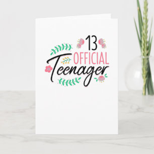 13 Offizielle Teenagermädchen Geburtstagsgeschenk Karte
