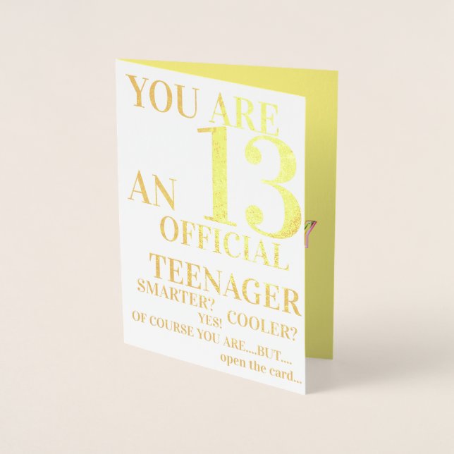 13. Offizieller Teenager Geburtstag Folienkarte (Vorderseite)