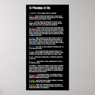 13 Prinzipien des Lebens Poster