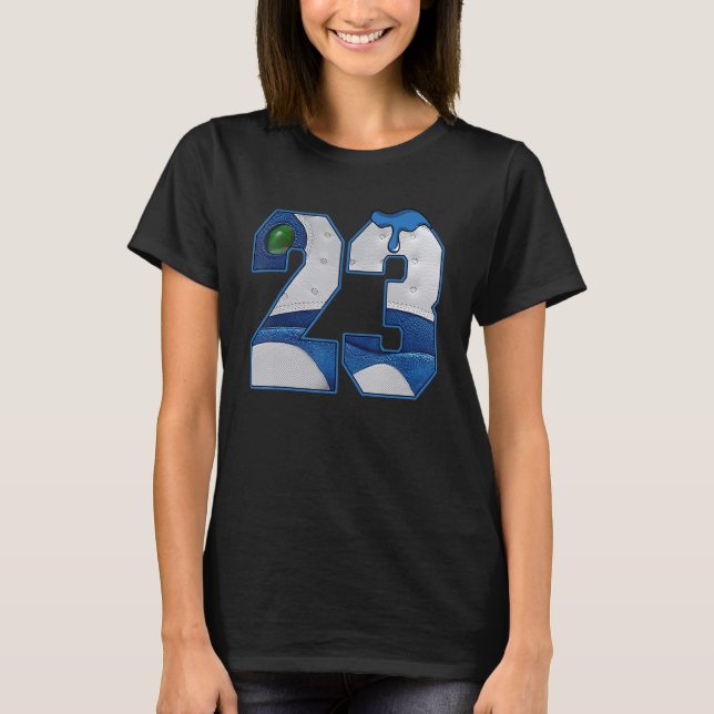 13 Retro Französisch Blue Number 23 Bel Air French T-Shirt (Vorderseite)