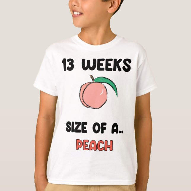 13 Schwangerschaftswochen - Niedliches Retro - Fru T-Shirt (Vorderseite)
