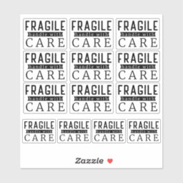 13 Schwarz-Fragile-Handle mit Betreuung für kleine Aufkleber