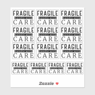 13 Schwarz-Fragile-Handle mit Betreuung für kleine Aufkleber