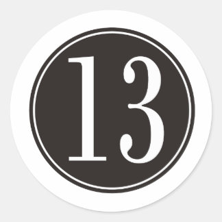 13 Schwarzer Kreis (vorne) Runder Aufkleber