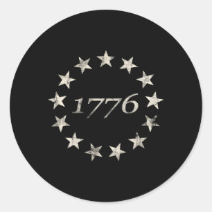 13 Star Flag Betsy Ross erschütterte amerikanische Runder Aufkleber