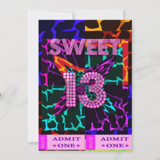 13. Sweet 13 Geburtstagsparty Mixed Animal Print Einladung