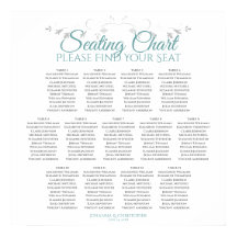 13 Tabelle Aquamarin auf der weißen Hochzeitssatte