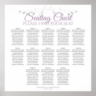 13 Tabelle Lila & grau Hochzeitstabelle Poster
