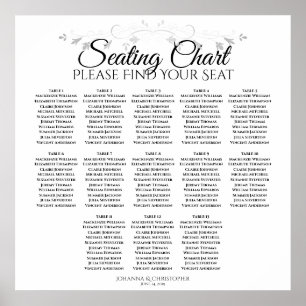 13 Tabelle Silver Filigree Hochzeitstabelle Poster