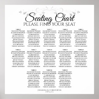13 Tabelle Silver Filigree Hochzeitstabelle Poster