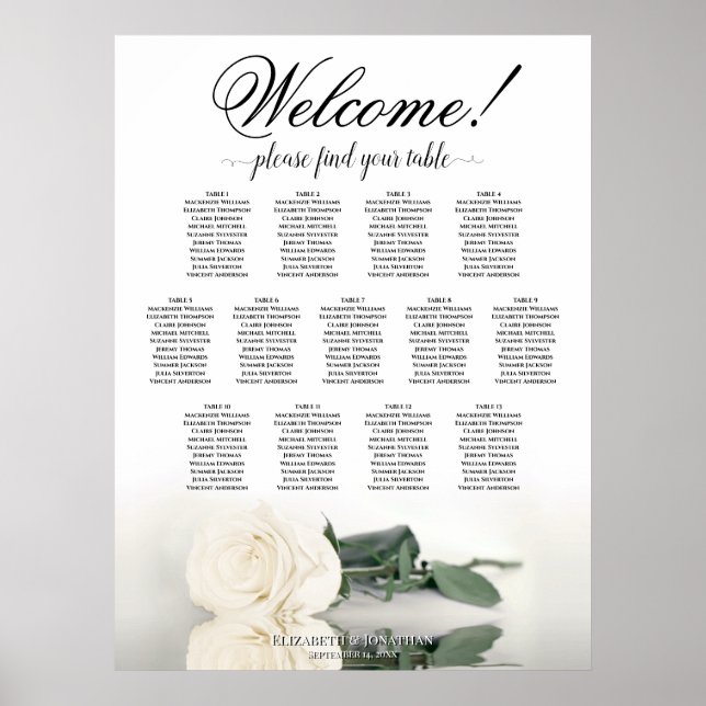 13 Tableau Ivoire blanc Rose Mariage Tableau de si (Devant)