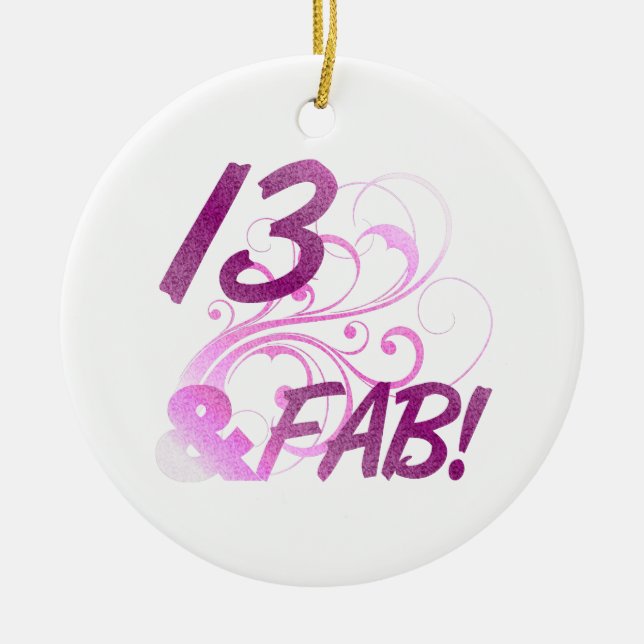 13 und ein toller Geburtstag Keramikornament (Vorne)
