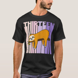 13 Year Old Cute Sloth Birthday Girl 13 T-Shirt