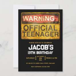 13 Year Old Teenage Birthday Boy Einladung