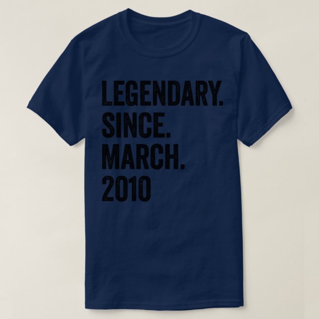 13 Years Legendary Since March 2010 13th Birthday T-Shirt (Design vorne)
