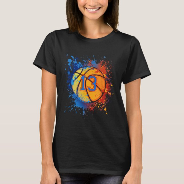 13 Years Old 13th Birthday Sketll Gift For Boys Pa T-Shirt (Vorderseite)