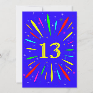 13e anniversaire Fête Invitation Explosion
