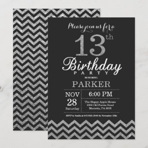 13e anniversaire Invitation Parties scintillant no
