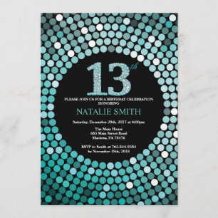 13e anniversaire Invitation Parties scintillant no